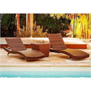 4 Cadeiras E Mesa 2 Espreguiçadeiras Mesa + Chaise Trama Capuccino