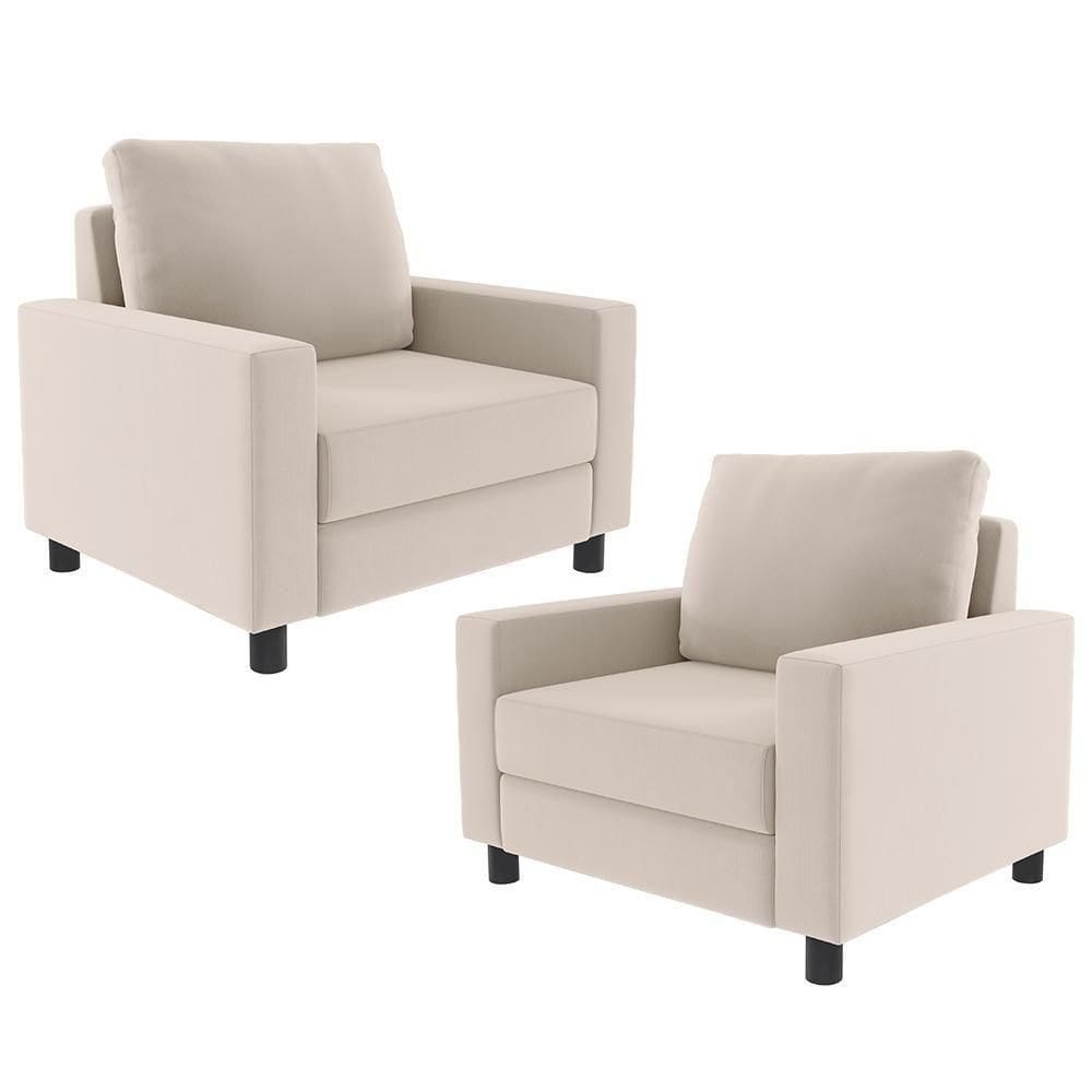 Kit 02 Poltronas Malta L02 Suede Bege