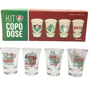 Copo Dose Shot 60Ml 4Un Pinga Cachaça Time Fluminense