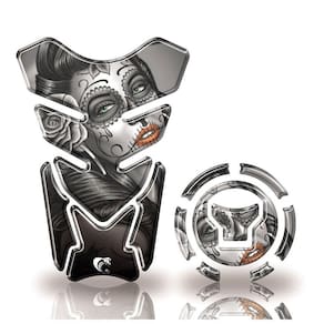 Protetor Tanque E Bocal Honda + 2018 Caveira Mexicana Cor Preto