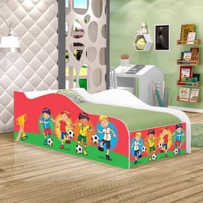 Mini Cama Fun Futebol Meninos Infantil Com Colchão
