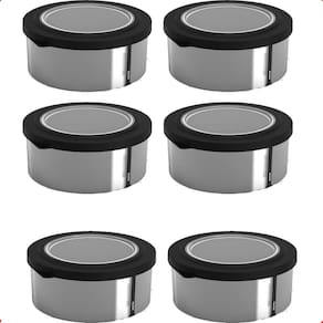 6 Potes Para Alimentos 700 Ml Metallic Redondo C/Tampa