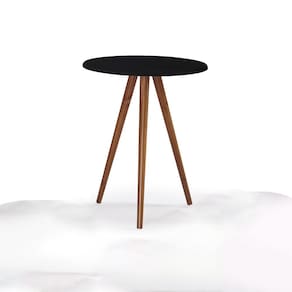 Mesa de Apoio Média Tripé Pé Palito Hannover - Preto/Imbuia Glazer