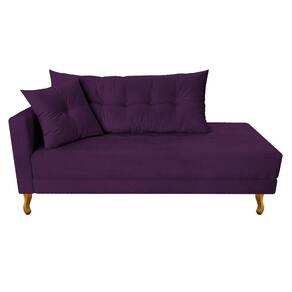 Recamier Azura 140cm Com Almofada Lado Direito Suede Cor Roxo
