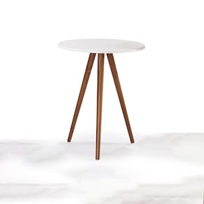 Mesa de Apoio Média Tripé Pé Palito Hannover - Branco/Imbuia Glazer