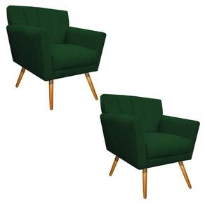 Kit 02 Poltronas Laura Palito Mel Suede Verde
