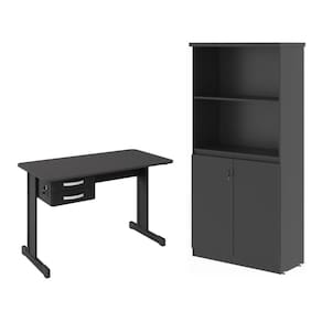 Escrivaninha 120 E Armario Grécia Preto Onix