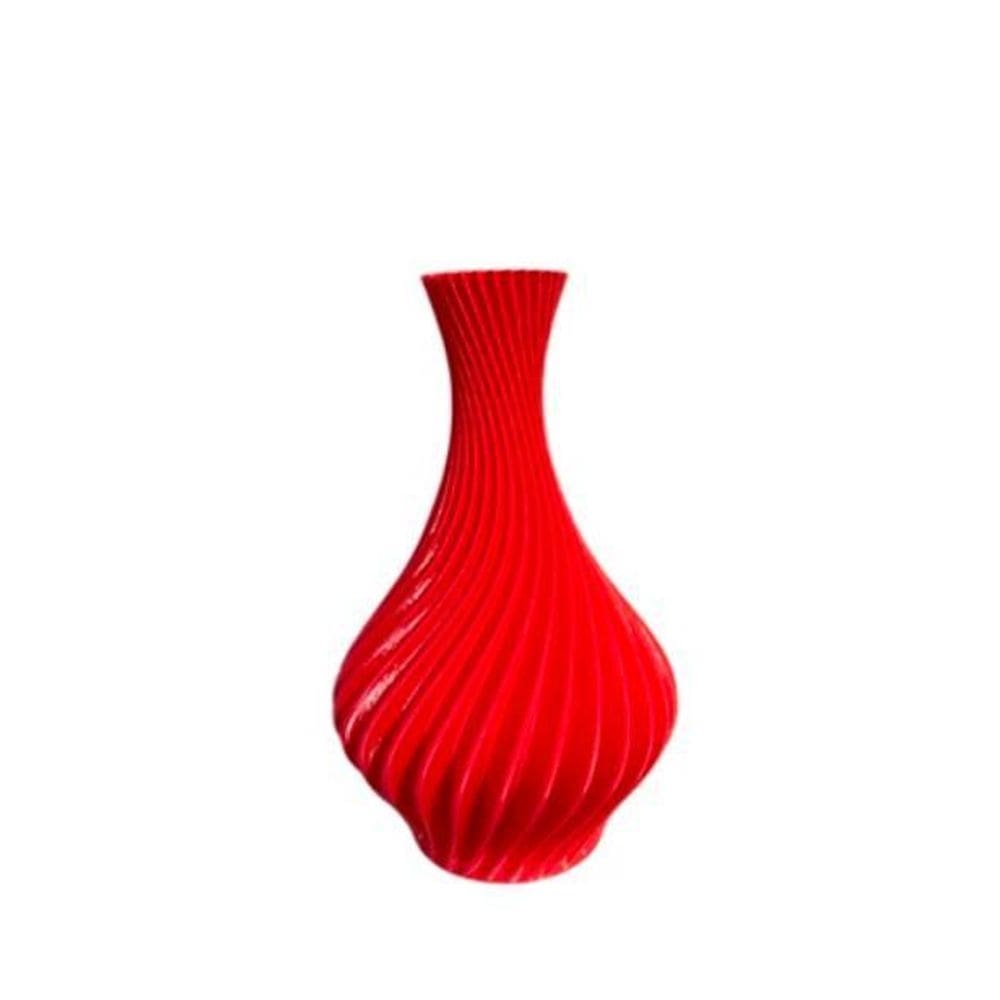 Vaso Plantas Modelo Espiral Vermelho- Jarro Decoração 15Cm