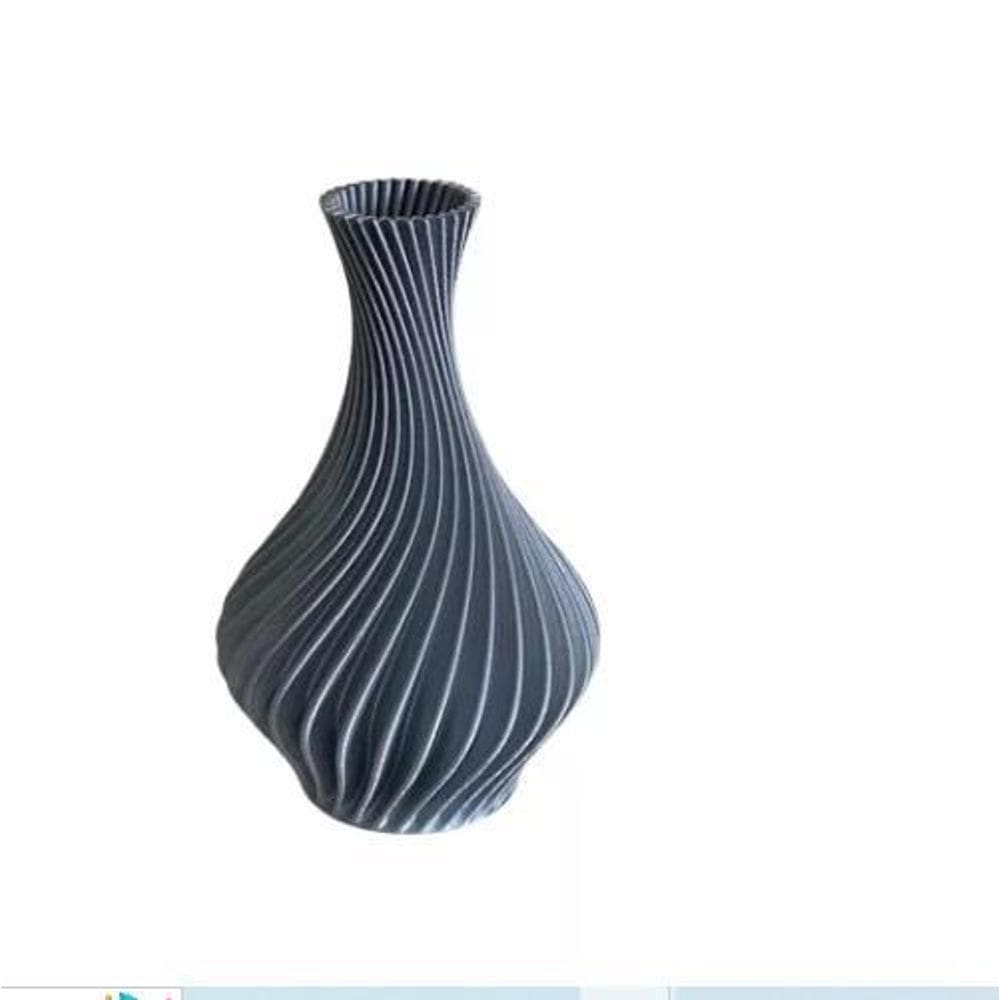 Vaso Plantas Modelo Espiral Cinza- Jarro Decoração 15Cm