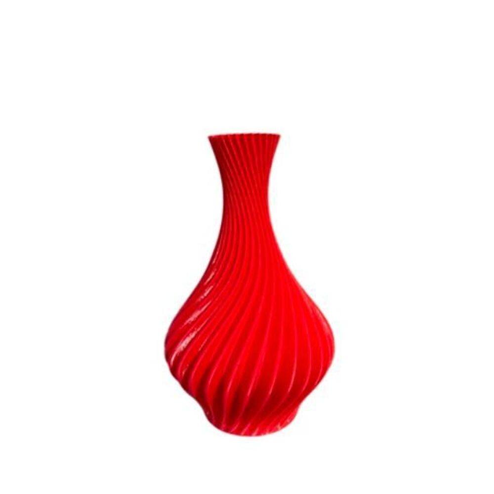 Vaso Plantas Modelo Espiral Vermelho- Jarro Decoração 18Cm