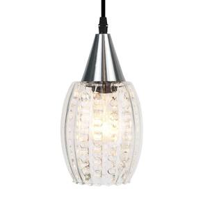 Lustre Pendente Taschibra Cristal Badih P Canelado E27 Transparente Bivolt Prata