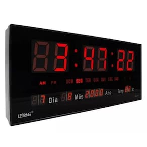 Relógio Digital Led Grande Vermelho Ginástica