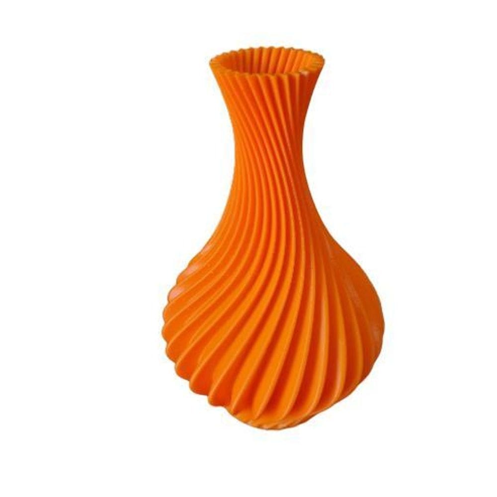 Vaso Plantas Modelo Espiral Laranja - Jarro Decoração 12Cm