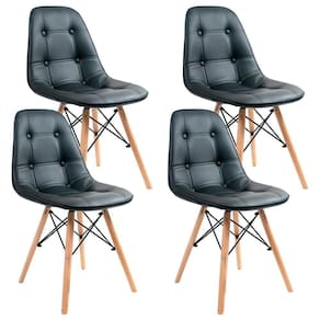 Kit 04 Cadeiras Eiffel Charles Eames Dsw Botonê E01 Preto