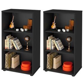 Kit 2 Estantes Com 2 Prateleiras Clean A2 81X45 Cm Preto