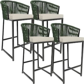 Kit 04 Banqueta Para Área Gourmet Cozinha Varanda D04 Verde