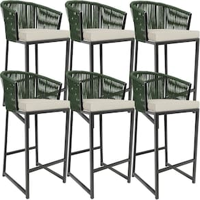 Kit 06 Banqueta Para Área Gourmet Cozinha Varanda D04 Verde