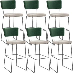 Kit 06 Banquetas Altas Cozinha Allana L02 Verde Musgo Cru