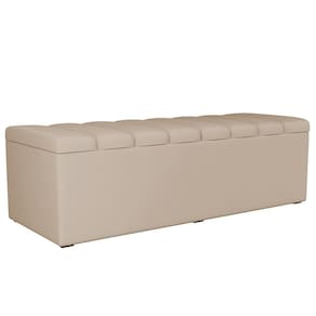 Calçadeira Recamier Baú Casal 140X50 Cm Bege