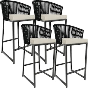Kit 04 Banqueta Para Área Gourmet Cozinha Varanda D04 Preto