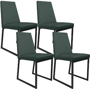 Kit 04 Cadeiras Para Sala Jantar L02 Verde Musgo