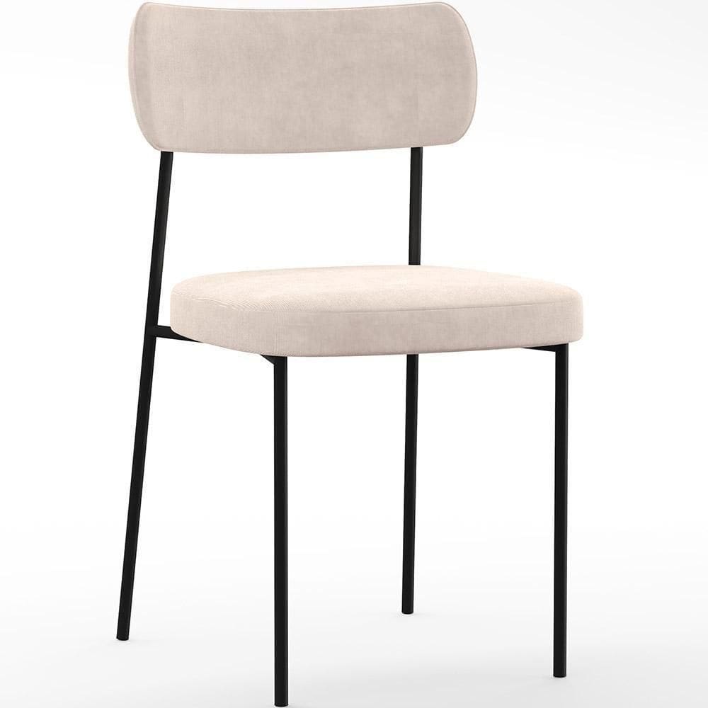 Cadeira Estofada Para Sala De Jantar Melina L02 Suede Bege