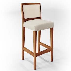Banqueta Alta Cozinha Branco Zion L02 Champagne