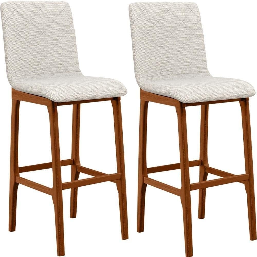 Kit 02 Banquetas Altas Cozinha Zoe B04 Champagne