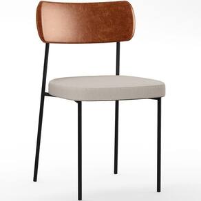 Cadeira Para Sala De Jantar Melina L02 Couríssimo Camel Cru
