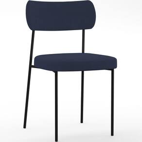 Cadeira Sala De Jantar L02 Suede Azul Marinho
