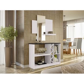 Aparador Buffet Ambiente Isis Off White Preto – New Ceval