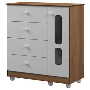 Cômoda Infantil Katatau Branco Brilho Mezzo Castani - Reller