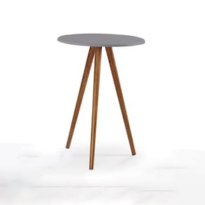 Mesa de Apoio Grande Tripé Pé Palito Hannover - Cinza/Imbuia Glazer