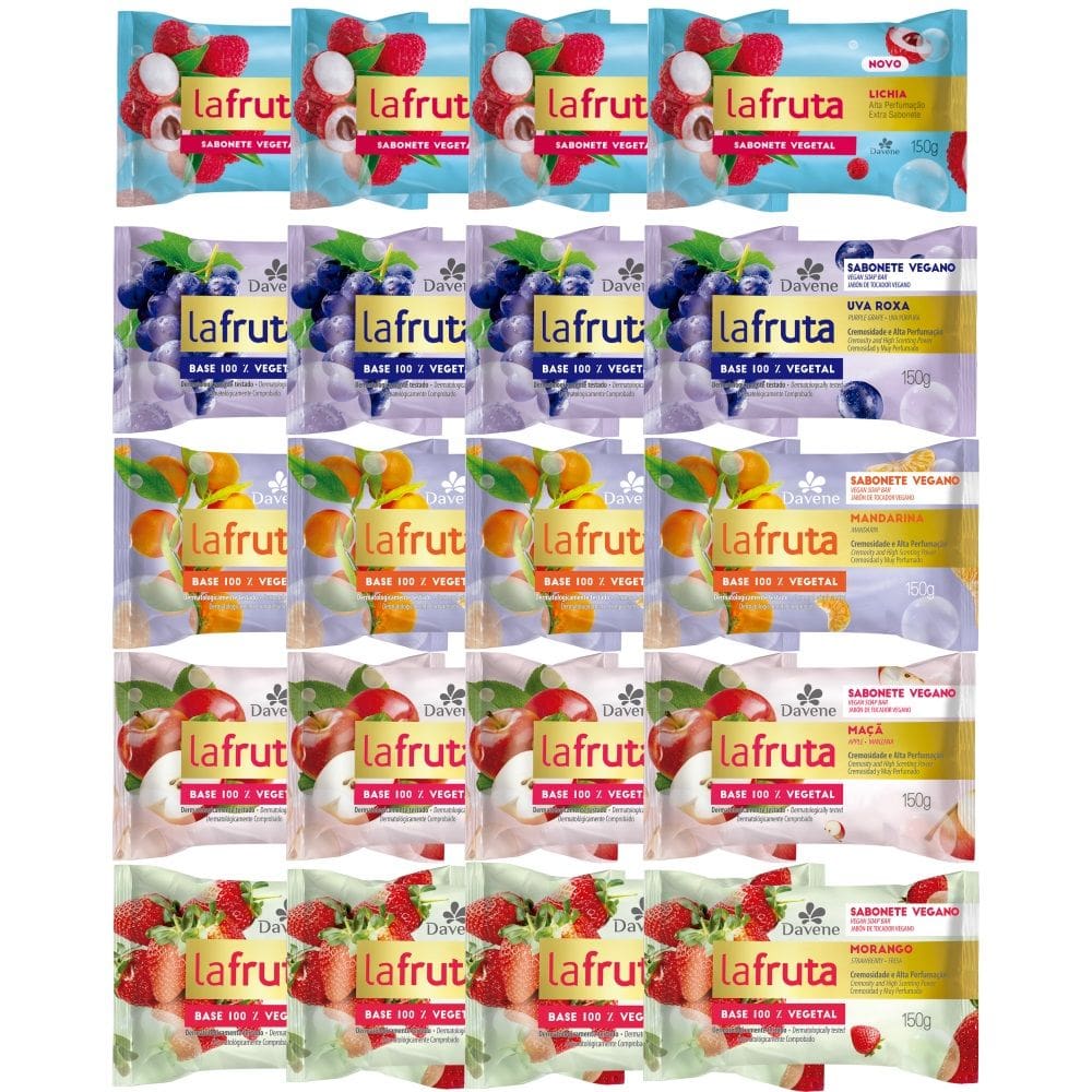 20UN La Fruta Sabonete Barra Vegetal 150G Davene