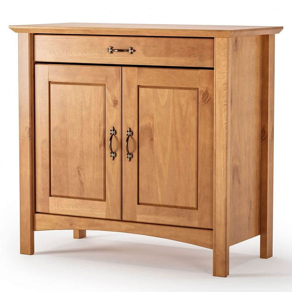 Buffet Aparador Madeira Maciça 2 Portas 1 Gaveta 93 cm Bella