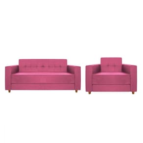 Kit Sofá 2 Lugares e Poltrona Denver Corano Pink