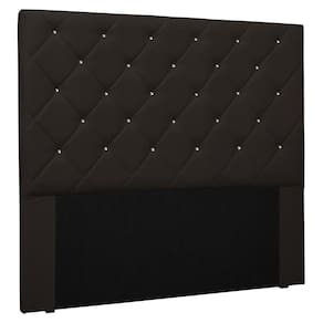 Cabeceira Estofada Box Casal King Size Tânia 195cm Marrom