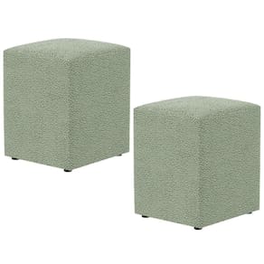 Kit 02 Puffs Quadrado Decorativo Sala De Estar L02 Bouclê Oliva