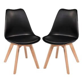 Kit Com 2 Cadeiras Leda Preta - Charles Eames Com Almofada