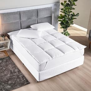 Protetor Colchão Pillow Top Premium Casal Queen Micropercal 200 Fios Macio Camada Proteção - Branco