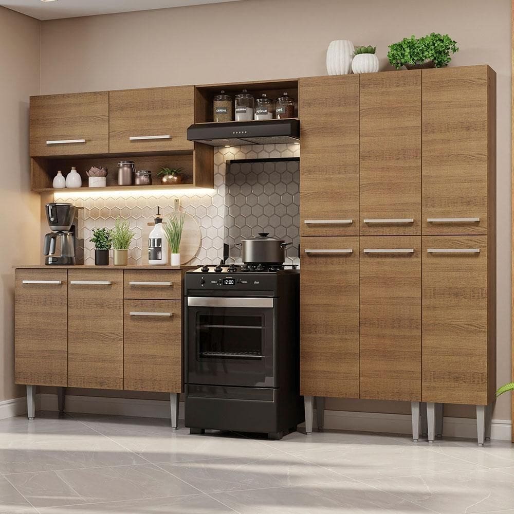Armário De Cozinha Completa 261Cm Rustic