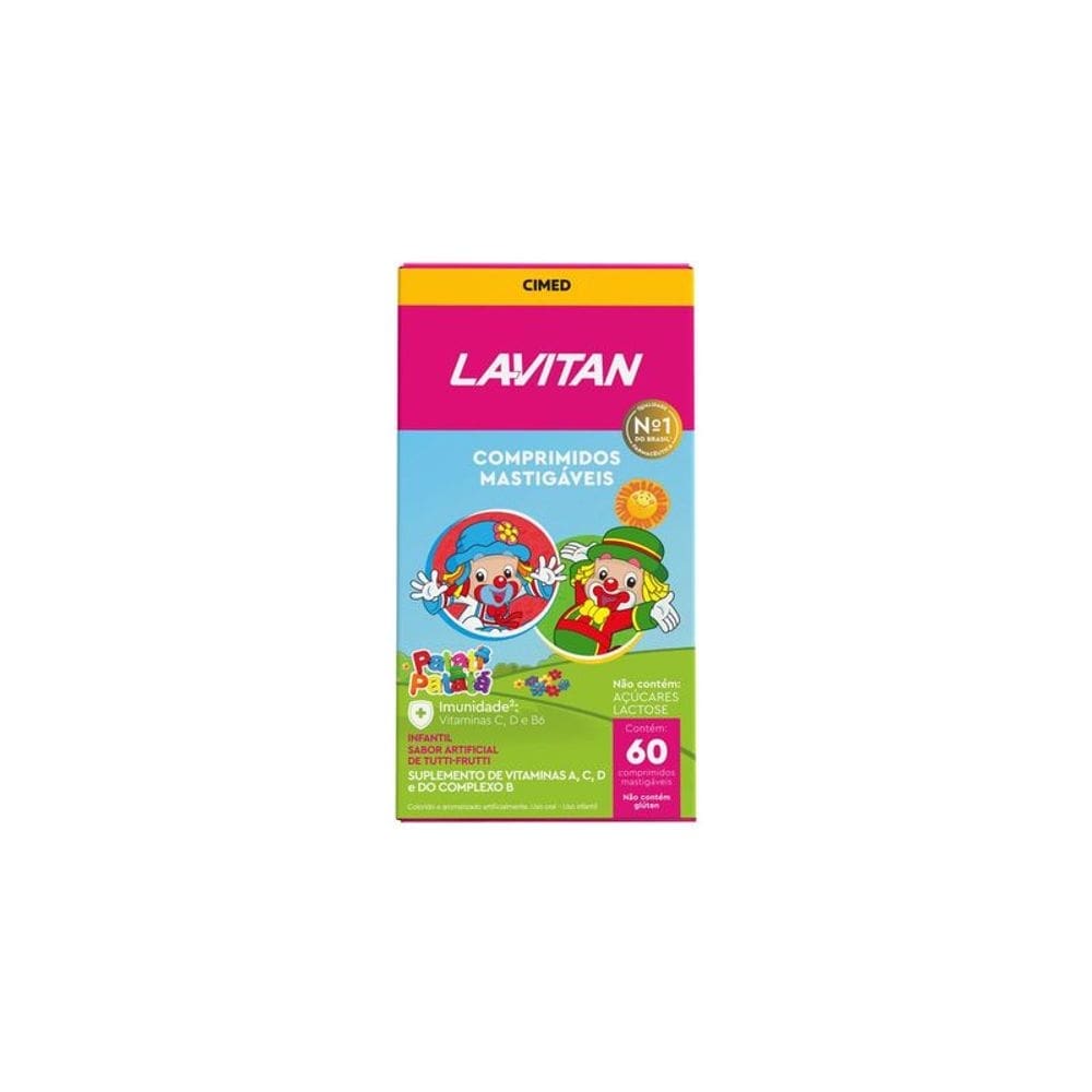 Lav. Kids C/60 Comp. Mastigaveis Tutti-Frutti