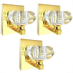 Kit 3 Arandela Cristal K9 Dourado Brilhoso Cindy Lavabo