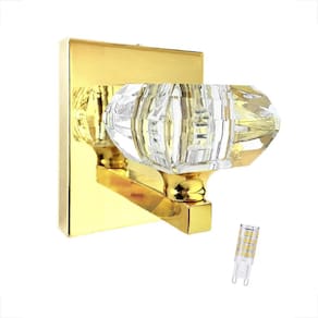 Kit 5 Arandela Dourada Cristal K9 Quarto Cindy Bet40 + Led