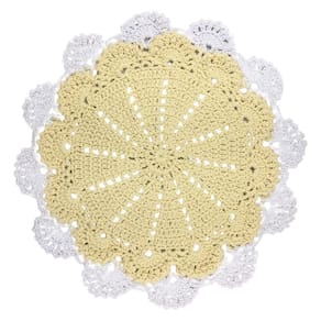 Kit 3 Sousplat Mesa Modelo Floral 42Cm Barbante Barbantextil