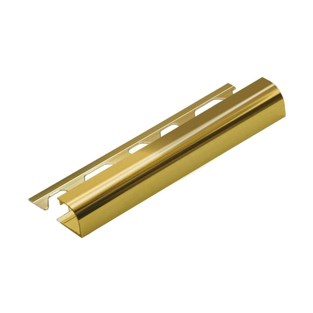 Perfil de Alumínio para Acabamento 10mm X 1,2cm Bourbon - caixa com 5 Unidade - Dourado Brilho