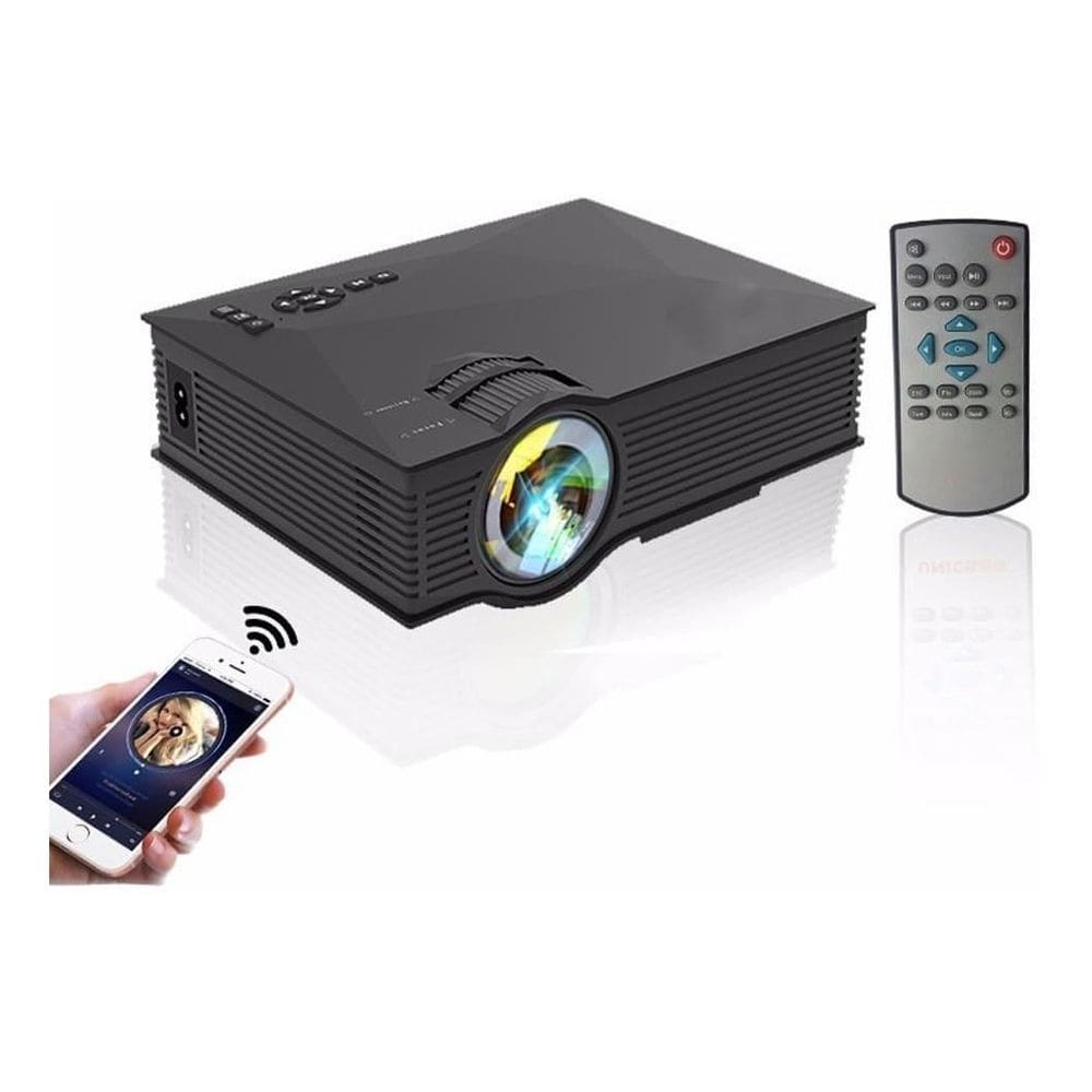 Mini Projetor Unic Uc68 Wifi 1800 Lúmens Tela 68 Preto E