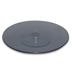 Prato Giratório 8Mm Vidro Temperado Resistente Fumê 50Cm