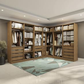 Conjunto Closet Kappesberg Adapt Nogueira 5 Peças 342cm x 263cm
