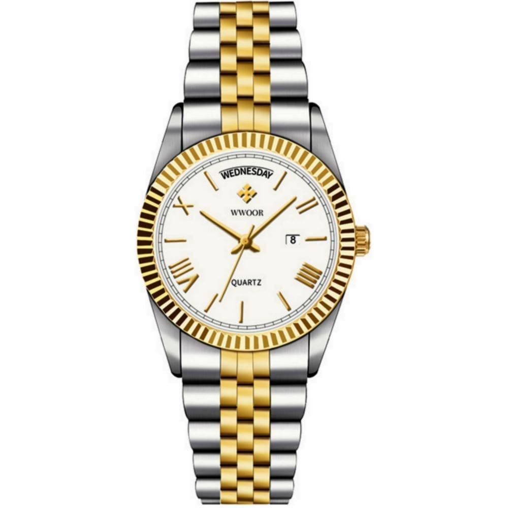 Relógio de Quartzo Masculino Design Casual em Aço inoxidavel À prova d`água 3ATM